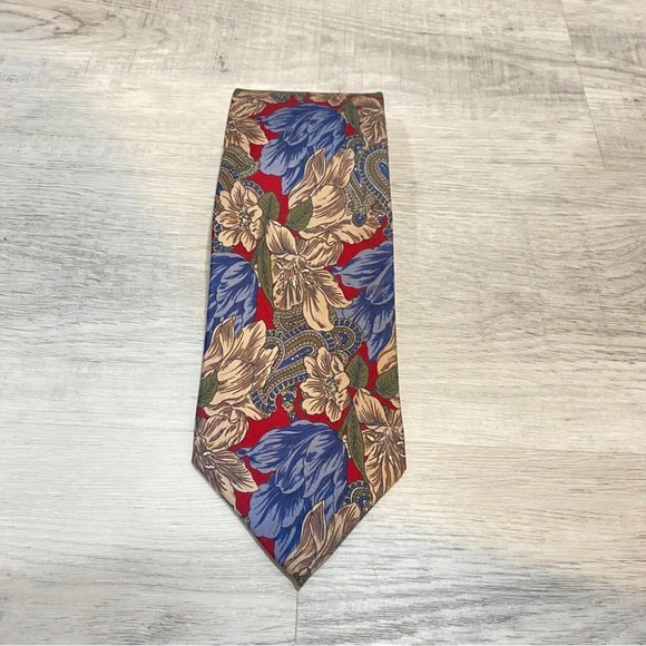 Marsh Creek Cravate Floral French Tapestry Necktie 100% Silk - Picture 3 of 7
